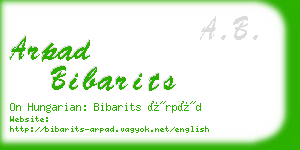 arpad bibarits business card